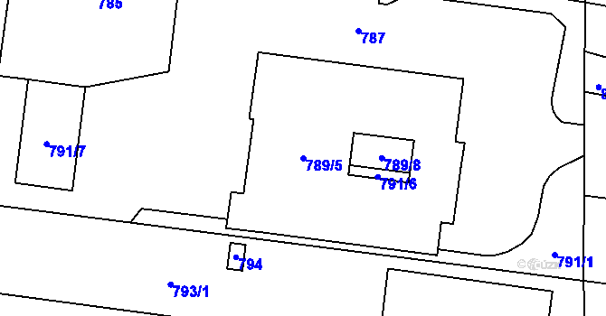 Parcela st. 789/5 v KÚ Přízřenice, Katastrální mapa