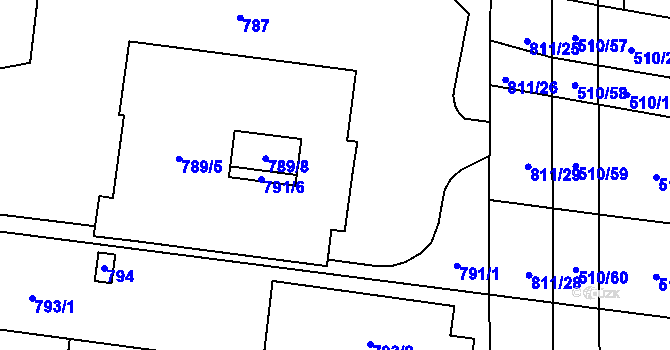 Parcela st. 789/6 v KÚ Přízřenice, Katastrální mapa