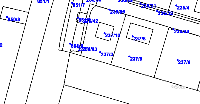Parcela st. 237/3 v KÚ Přízřenice, Katastrální mapa