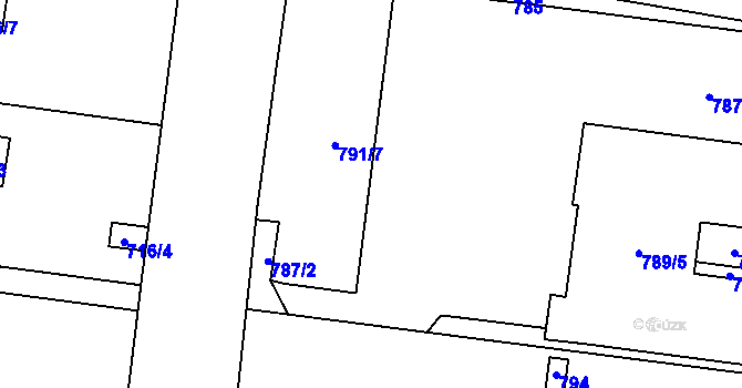 Parcela st. 789/7 v KÚ Přízřenice, Katastrální mapa