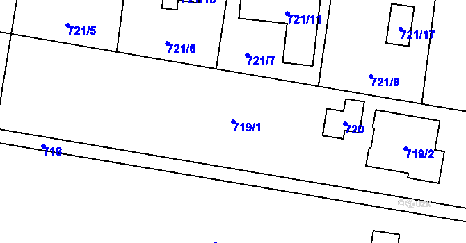 Parcela st. 719/1 v KÚ Přízřenice, Katastrální mapa