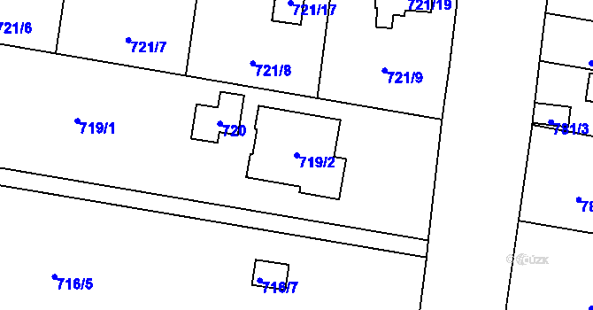 Parcela st. 719/2 v KÚ Přízřenice, Katastrální mapa