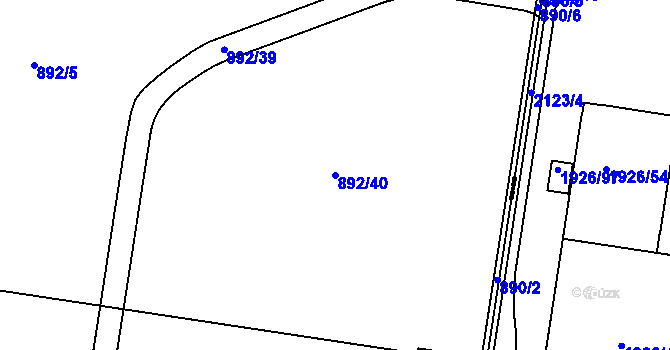 Parcela st. 892/40 v KÚ Přízřenice, Katastrální mapa