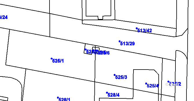 Parcela st. 525/6 v KÚ Přízřenice, Katastrální mapa