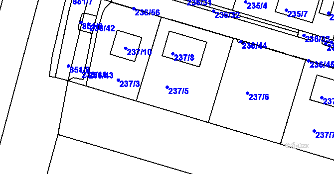 Parcela st. 237/5 v KÚ Přízřenice, Katastrální mapa