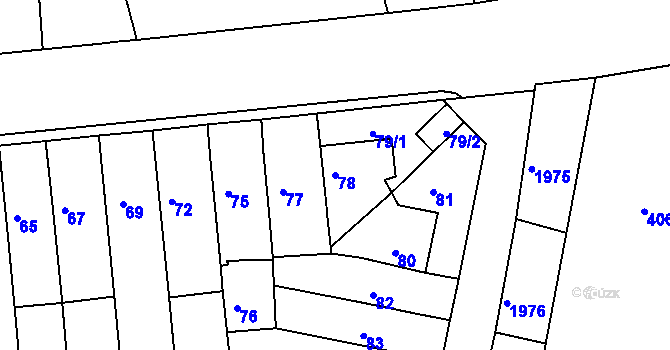 Parcela st. 78 v KÚ Tuřany, Katastrální mapa