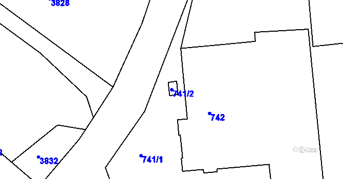 Parcela st. 741/2 v KÚ Tuřany, Katastrální mapa