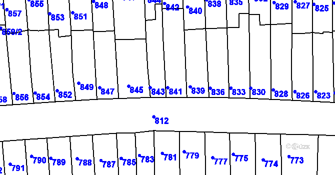 Parcela st. 841 v KÚ Tuřany, Katastrální mapa