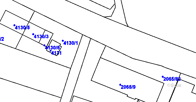 Parcela st. 2065/77 v KÚ Tuřany, Katastrální mapa