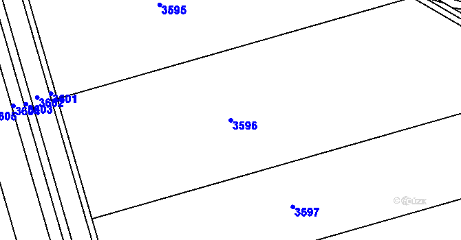 Parcela st. 3596 v KÚ Tuřany, Katastrální mapa