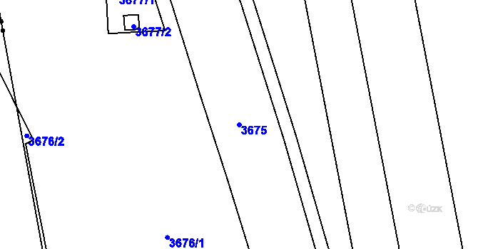 Parcela st. 3675 v KÚ Tuřany, Katastrální mapa