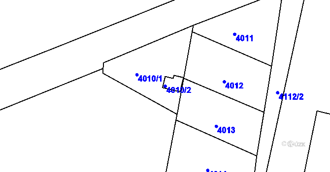 Parcela st. 4010/2 v KÚ Tuřany, Katastrální mapa