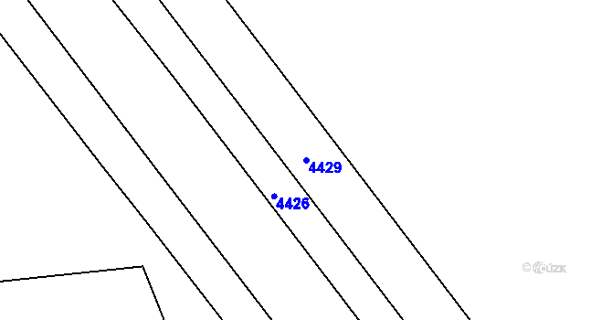 Parcela st. 4429 v KÚ Tuřany, Katastrální mapa