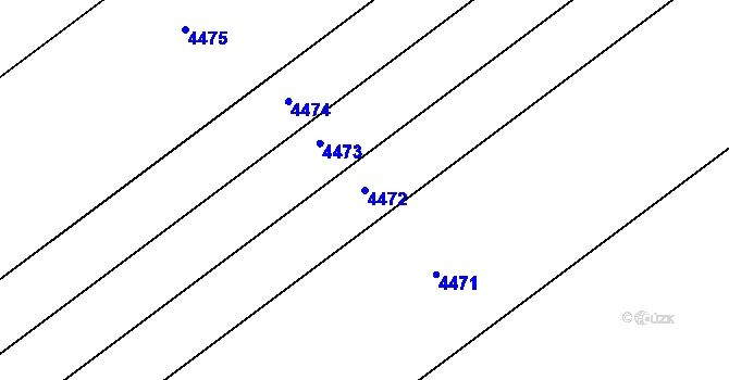 Parcela st. 4472 v KÚ Tuřany, Katastrální mapa