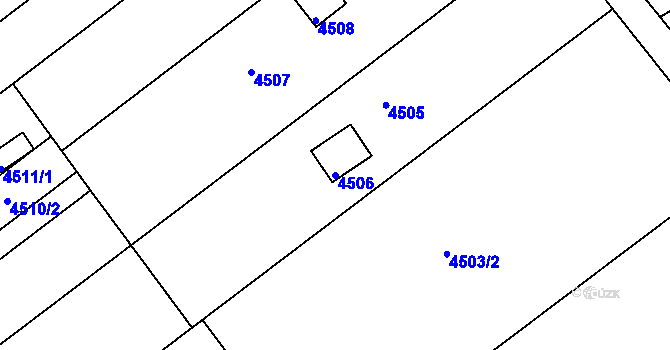 Parcela st. 4506 v KÚ Tuřany, Katastrální mapa