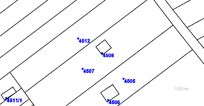 Parcela st. 4508 v KÚ Tuřany, Katastrální mapa