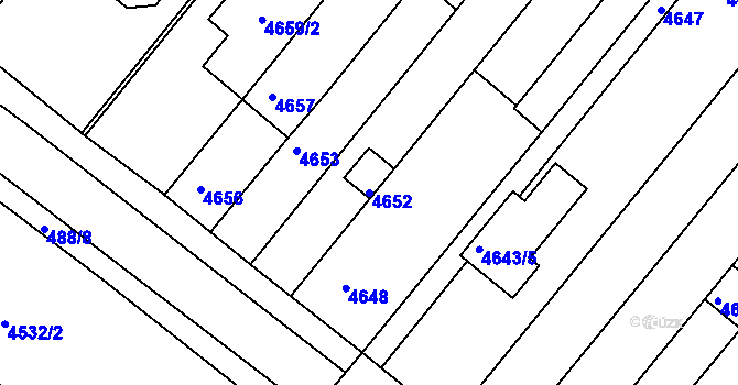 Parcela st. 4652 v KÚ Tuřany, Katastrální mapa