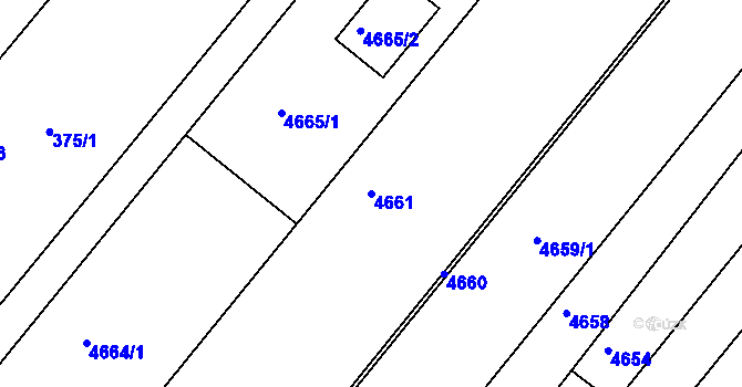 Parcela st. 4661 v KÚ Tuřany, Katastrální mapa