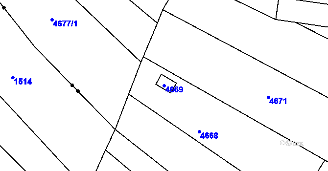 Parcela st. 4669 v KÚ Tuřany, Katastrální mapa