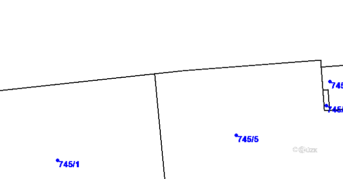 Parcela st. 745/33 v KÚ Tuřany, Katastrální mapa