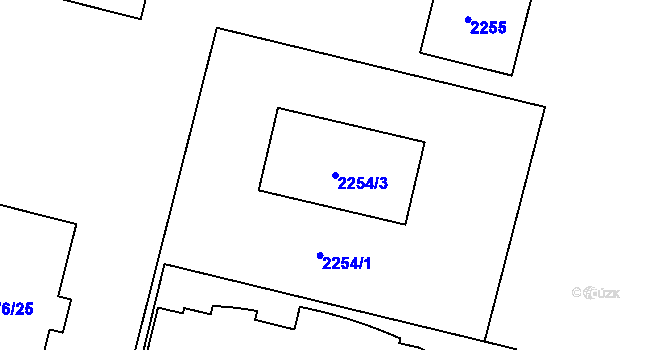 Parcela st. 2254/3 v KÚ Tuřany, Katastrální mapa