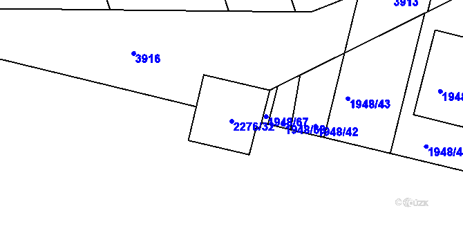 Parcela st. 2276/32 v KÚ Tuřany, Katastrální mapa