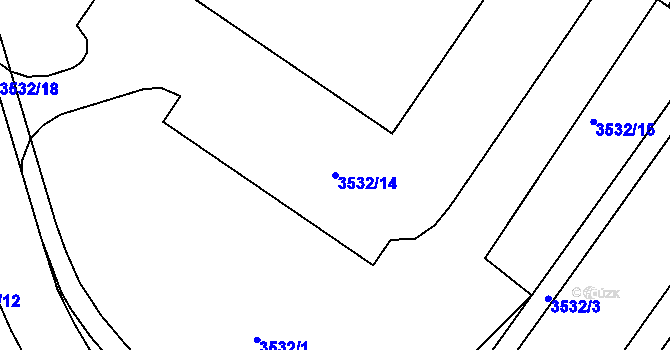Parcela st. 3532/14 v KÚ Tuřany, Katastrální mapa