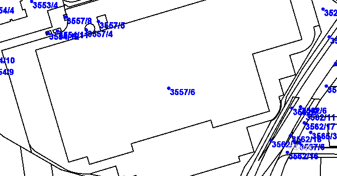 Parcela st. 3557/6 v KÚ Tuřany, Katastrální mapa