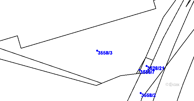 Parcela st. 3558/3 v KÚ Tuřany, Katastrální mapa