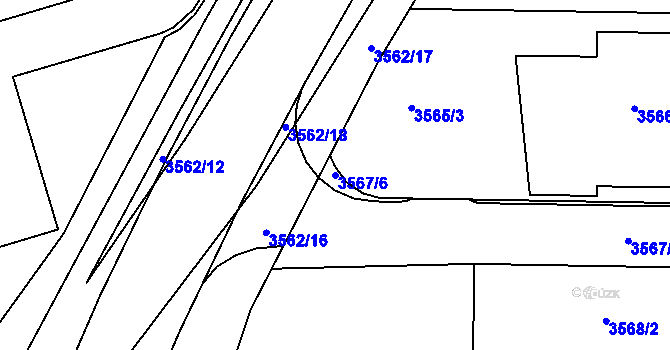 Parcela st. 3567/6 v KÚ Tuřany, Katastrální mapa