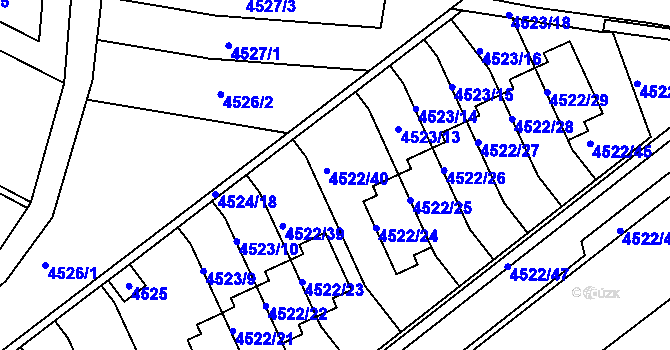 Parcela st. 4523/12 v KÚ Tuřany, Katastrální mapa