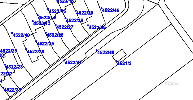 Parcela st. 4522/48 v KÚ Tuřany, Katastrální mapa