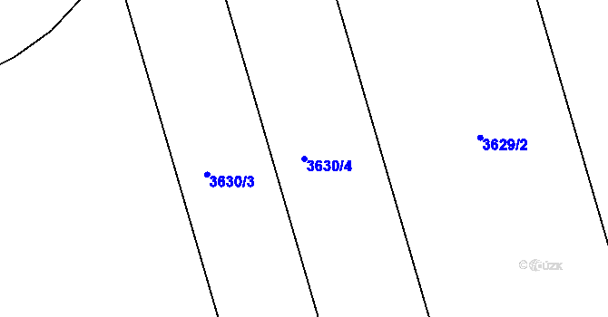 Parcela st. 3630/4 v KÚ Tuřany, Katastrální mapa