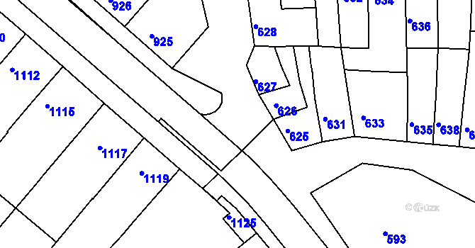 Parcela st. 1094/4 v KÚ Tuřany, Katastrální mapa