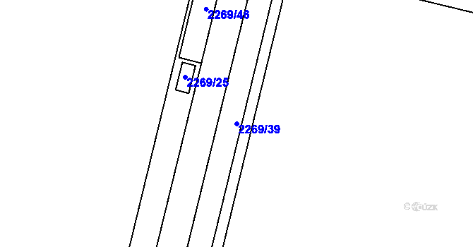 Parcela st. 2269/39 v KÚ Tuřany, Katastrální mapa