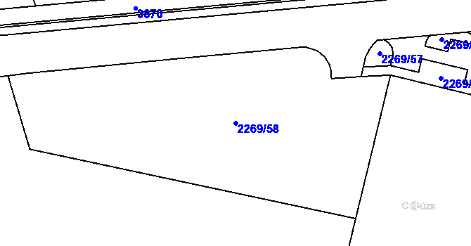 Parcela st. 2269/58 v KÚ Tuřany, Katastrální mapa