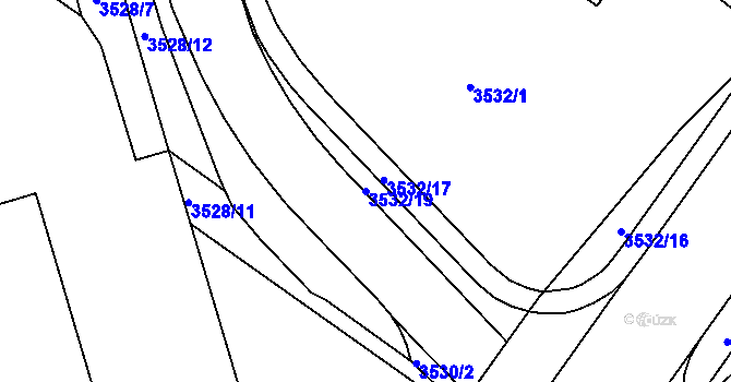 Parcela st. 3532/19 v KÚ Tuřany, Katastrální mapa