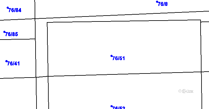 Parcela st. 76/51 v KÚ Brněnské Ivanovice, Katastrální mapa