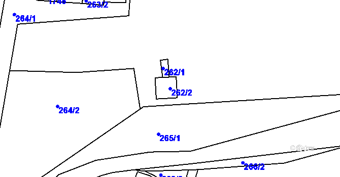 Parcela st. 262/2 v KÚ Brněnské Ivanovice, Katastrální mapa