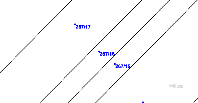 Parcela st. 267/16 v KÚ Brněnské Ivanovice, Katastrální mapa