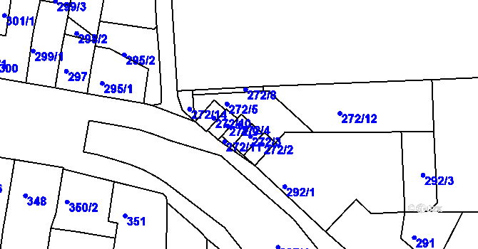 Parcela st. 272/4 v KÚ Brněnské Ivanovice, Katastrální mapa
