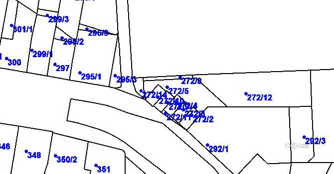 Parcela st. 272/5 v KÚ Brněnské Ivanovice, Katastrální mapa