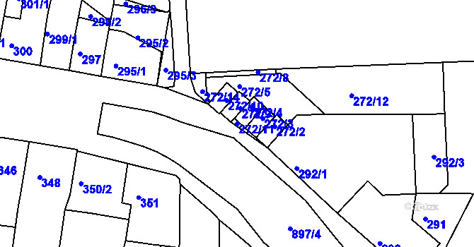 Parcela st. 272/11 v KÚ Brněnské Ivanovice, Katastrální mapa