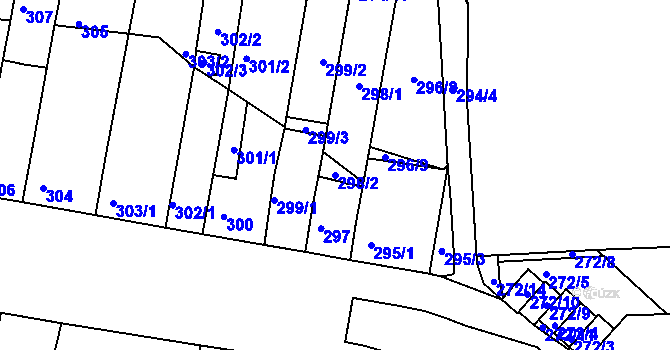 Parcela st. 298/2 v KÚ Brněnské Ivanovice, Katastrální mapa