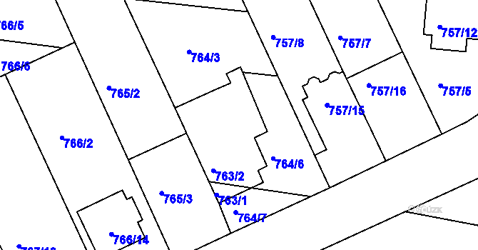 Parcela st. 763/3 v KÚ Brněnské Ivanovice, Katastrální mapa