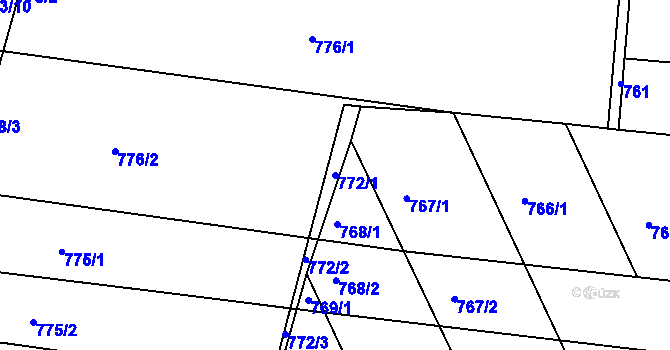 Parcela st. 772/1 v KÚ Brněnské Ivanovice, Katastrální mapa