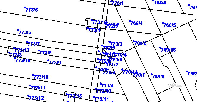 Parcela st. 772/7 v KÚ Brněnské Ivanovice, Katastrální mapa