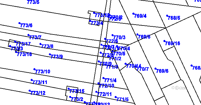 Parcela st. 772/8 v KÚ Brněnské Ivanovice, Katastrální mapa