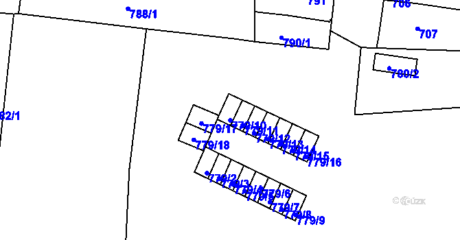 Parcela st. 779/10 v KÚ Brněnské Ivanovice, Katastrální mapa