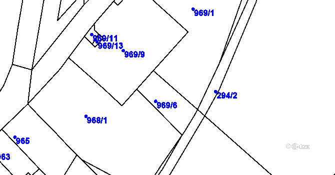 Parcela st. 969/7 v KÚ Brněnské Ivanovice, Katastrální mapa